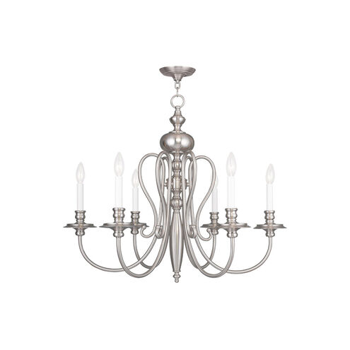 Caldwell 6 Light 30 inch Brushed Nickel Chandelier Ceiling Light