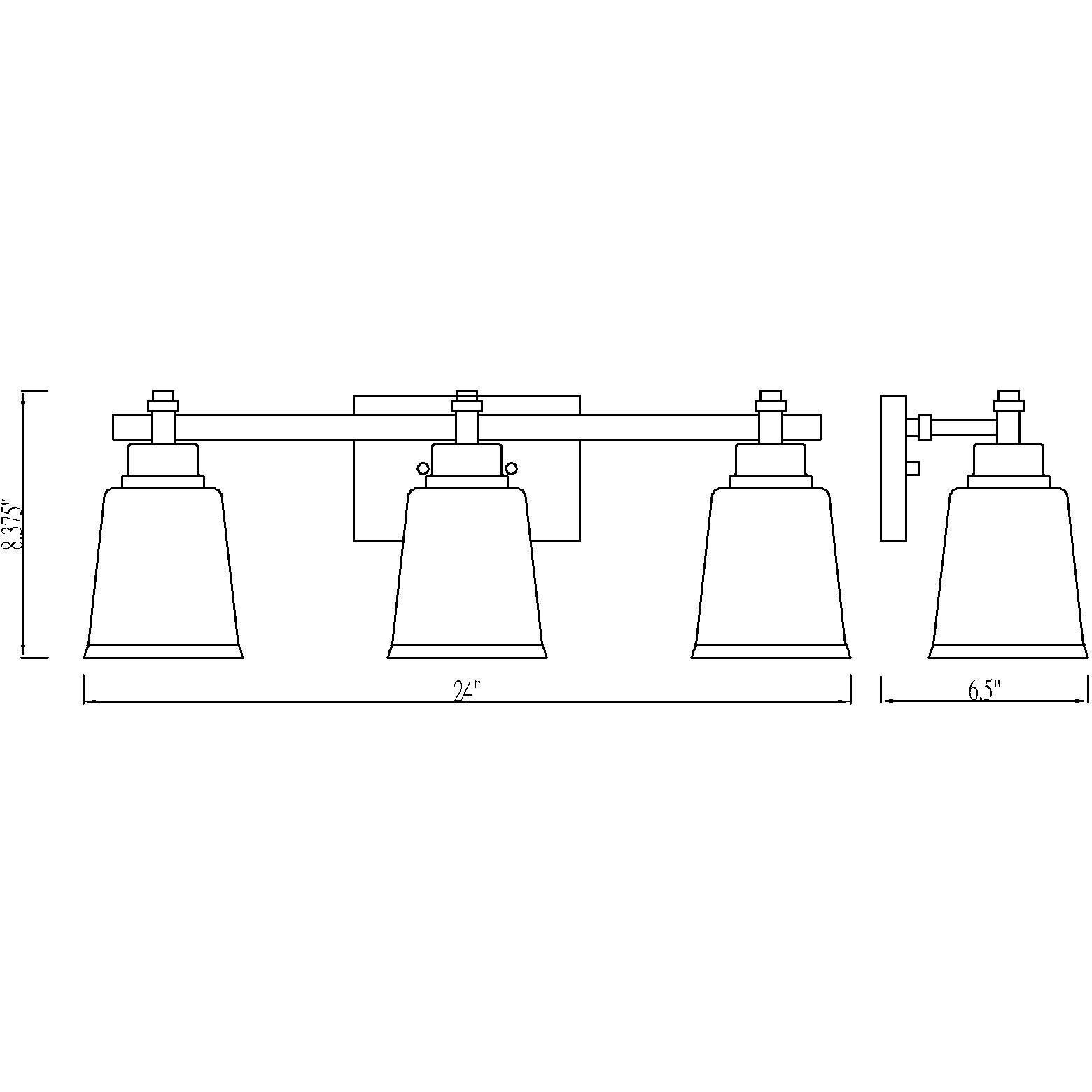 Bohin 3 Light 24 inch Chrome Vanity Wall Light