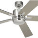 Lucian 60 inch Polished Nickel with Black/Silver Blades Ceiling Fan