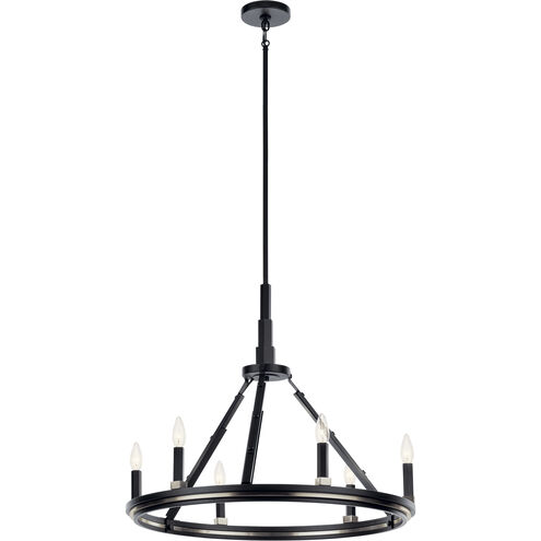 Emmala 6 Light 27 inch Black Chandelier Ceiling Light, Medium