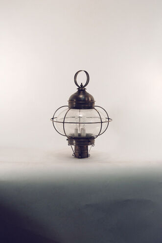 Onion 3 Light 22 inch Verdi Gris Post Lantern in Optic Glass, Candelabra