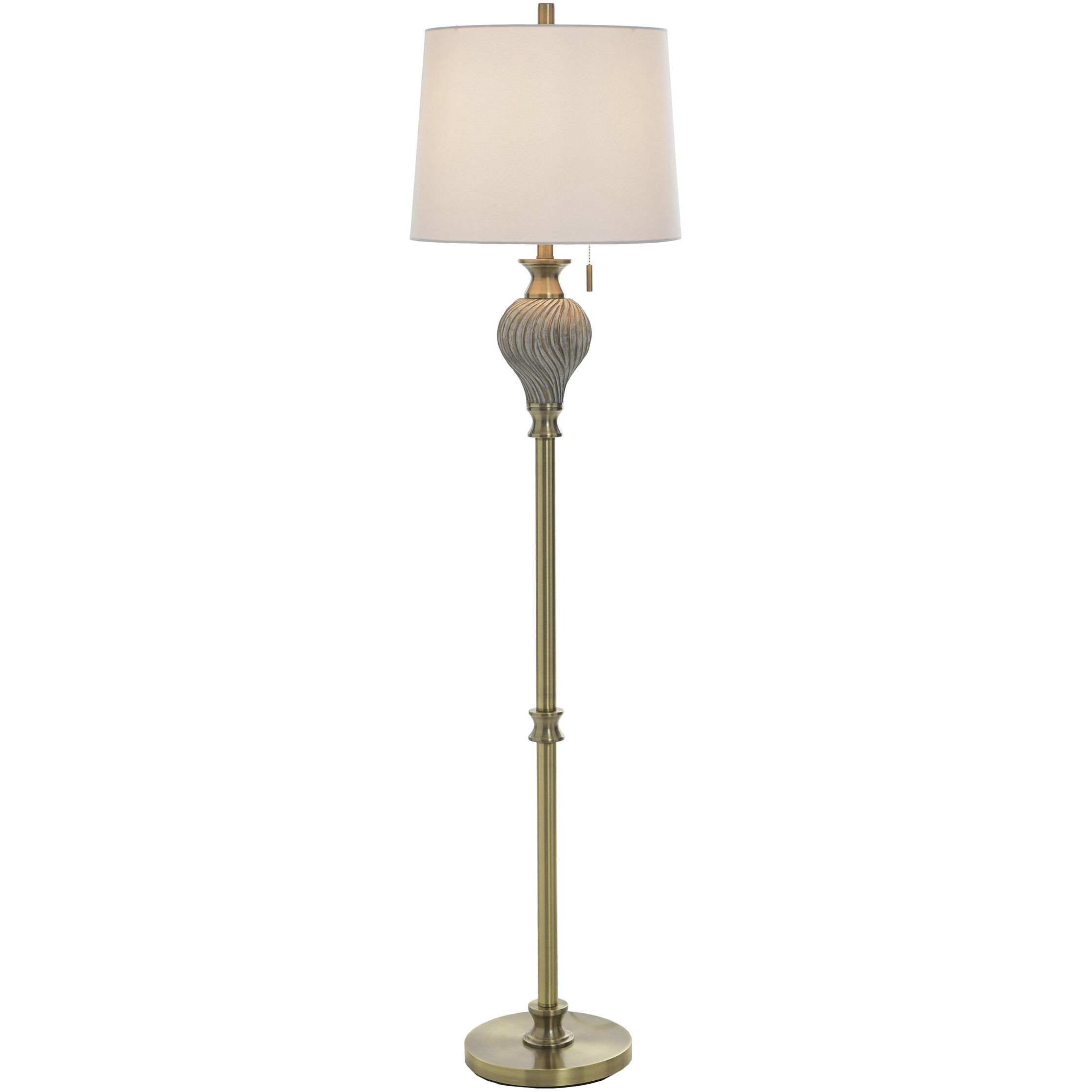 Rowan 63 inch 100 watt Ash and Gold and White Floor Lamp Portable Light