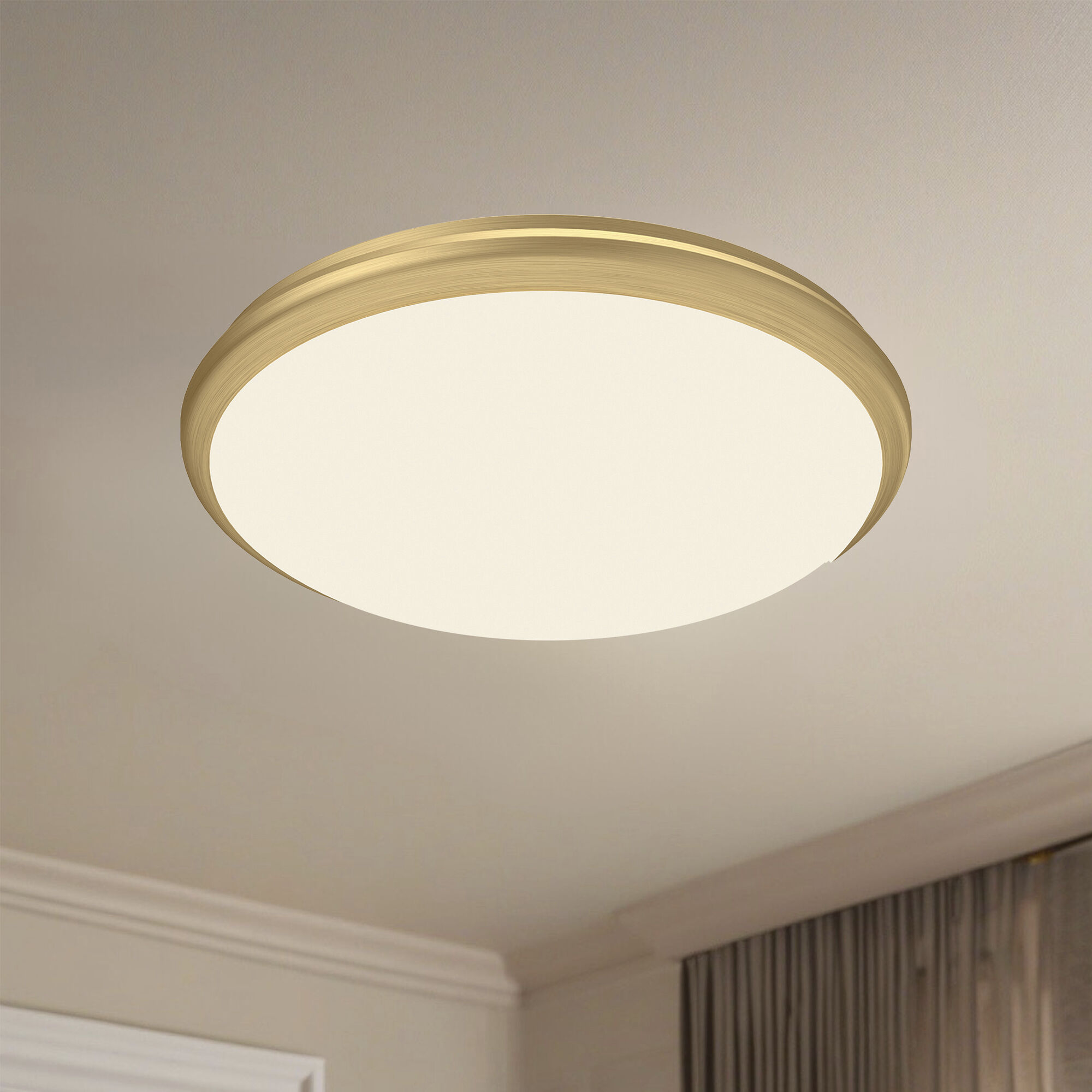 Malta LED 12 inch Brushed Gold Flush Mount Ceiling Light