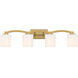 Whitney 4 Light 33 inch Warm Brass Bathroom Vanity Light Wall Light