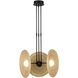 Harbour LED 18.25 inch Urban Bronze and Woven Pendant Ceiling Light in Natural Rattan