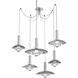 Cirrus LED 49 inch Classic Silver Swag Multi-Pendant Chandelier Ceiling Light in 3000K LED, Smoke Granite
