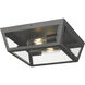 Madison 2 Light 12 inch Matte Black Outdoor Flush Mount in Clear Glass