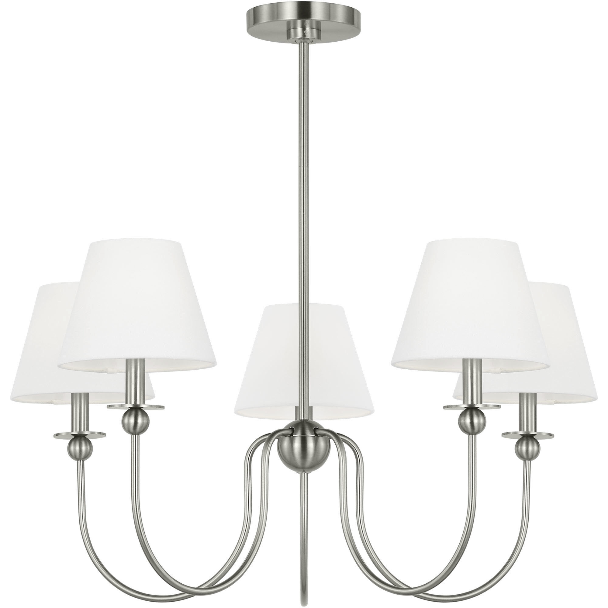 Drew & Jonathan Elsay 5 Light 29.75 inch Brushed Nickel Chandelier Ceiling Light, Medium