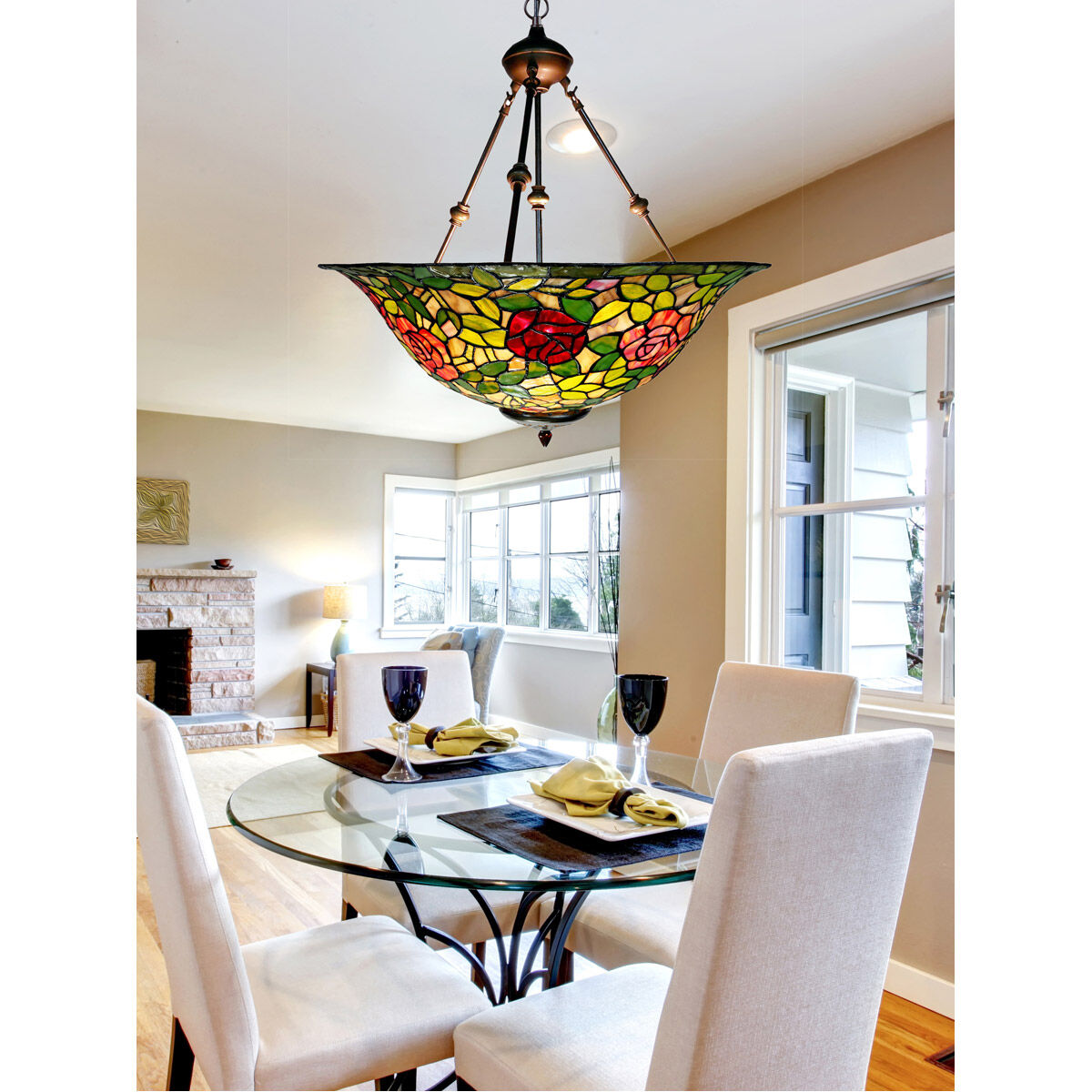 Inverted tiffany ceiling light hot sale