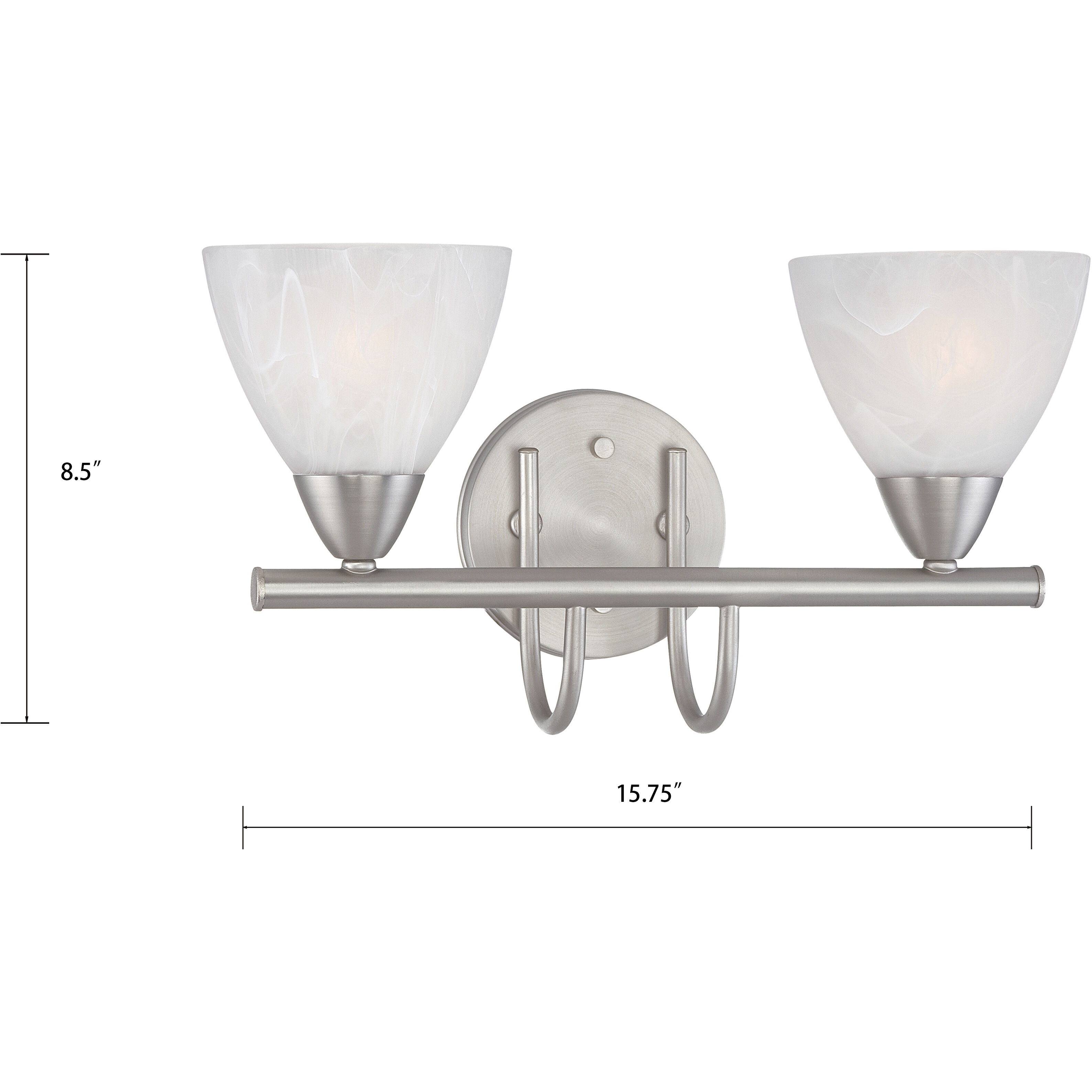 Tia 2 Light 15.75 inch Matte Nickel Vanity Light Wall Light