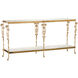 Fiore 72 inch Polished Brass and Natural Console Table