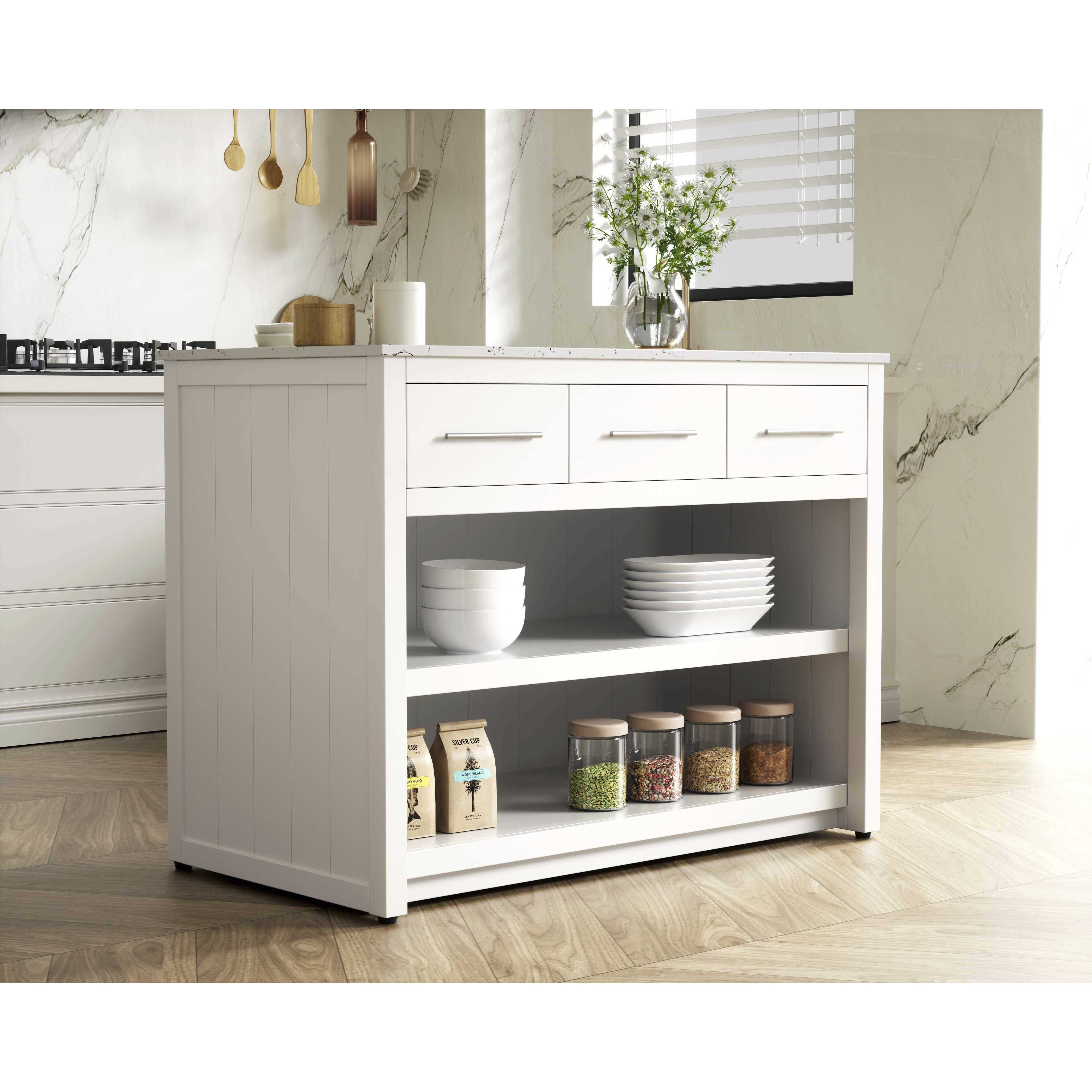 Porter White Kitchen Island