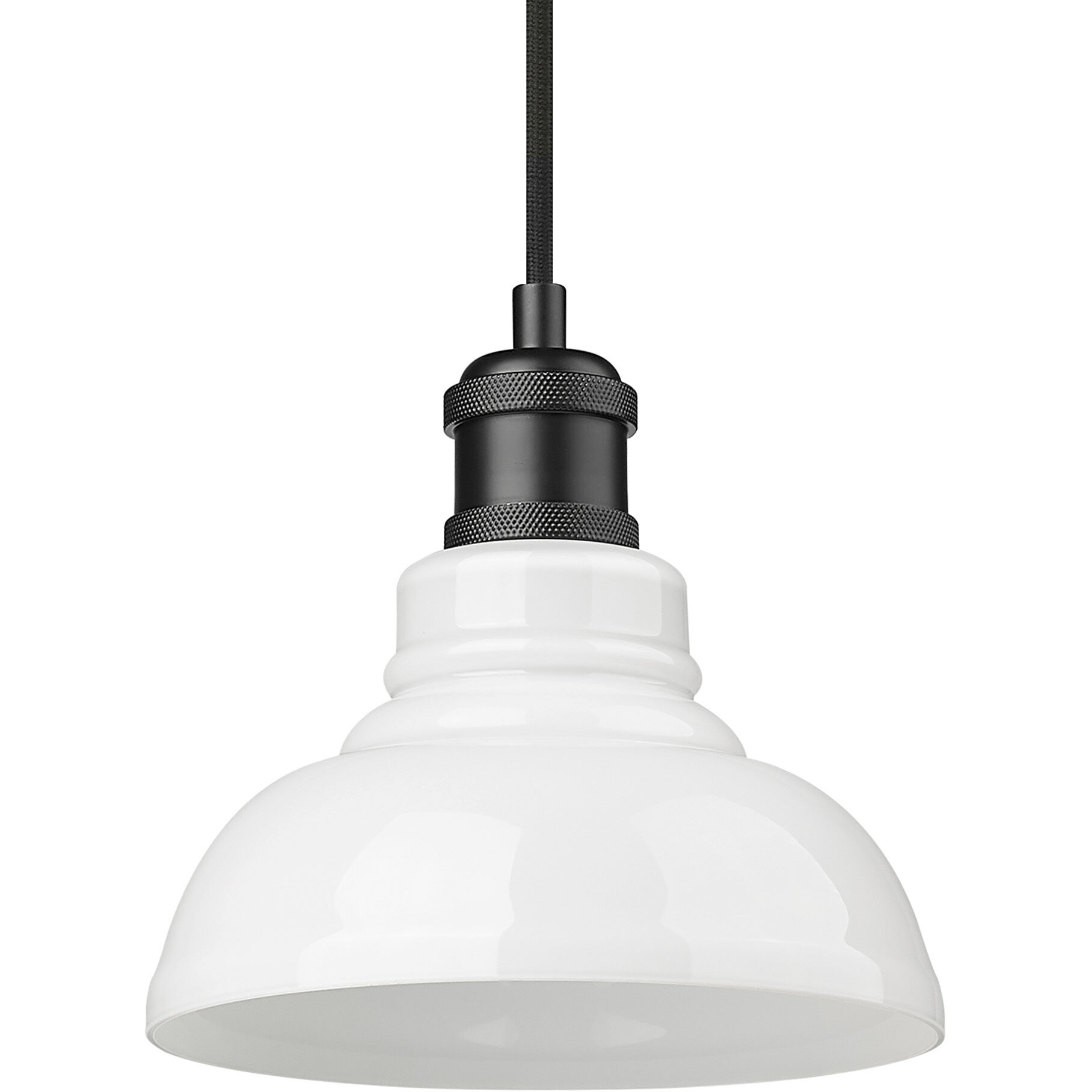 Yep Carver 1 Light 7.5 inch Matte Black Pendant Ceiling Light in Vintage Milk Glass