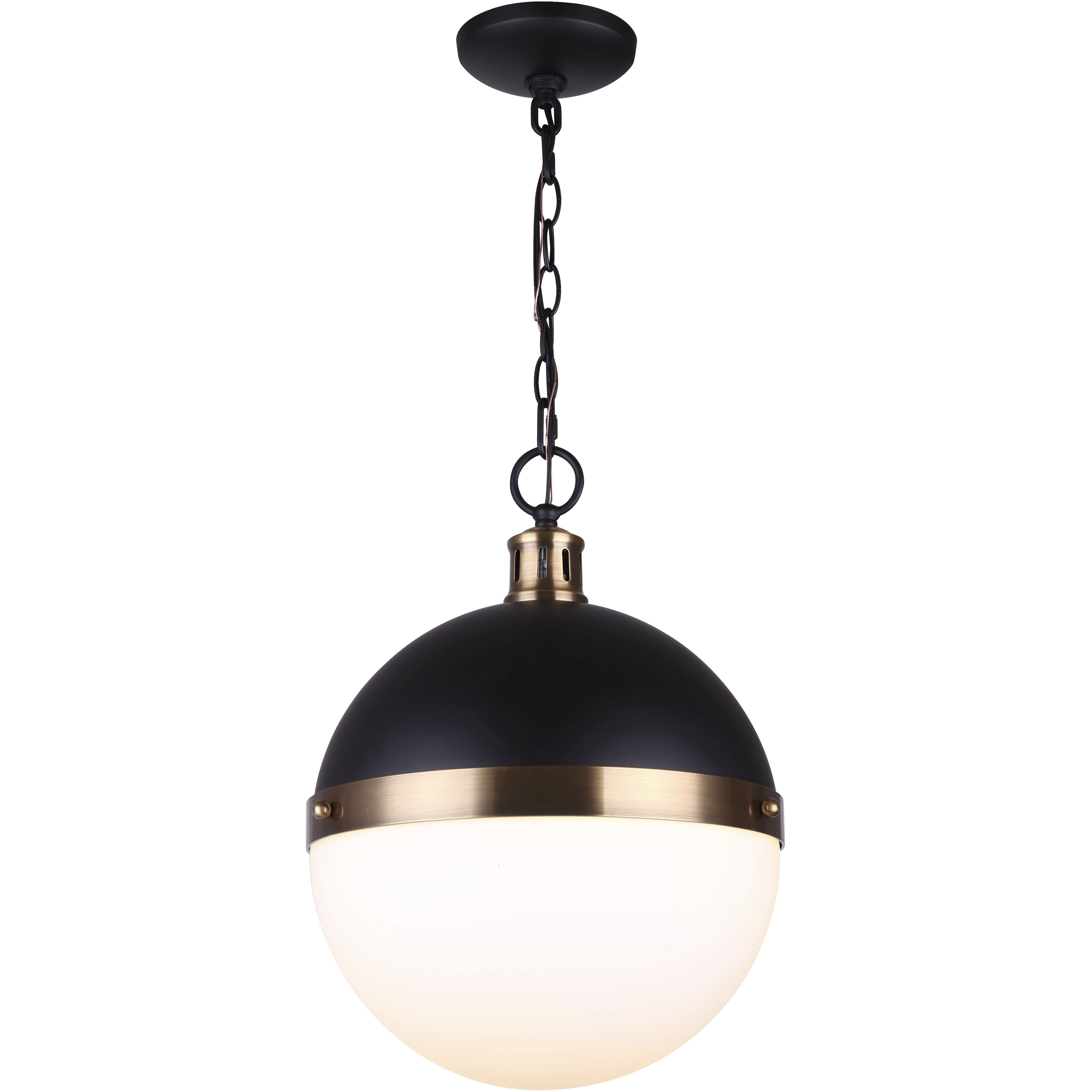 Delta 1 Light 13 inch Black/Gold Pendant Ceiling Light
