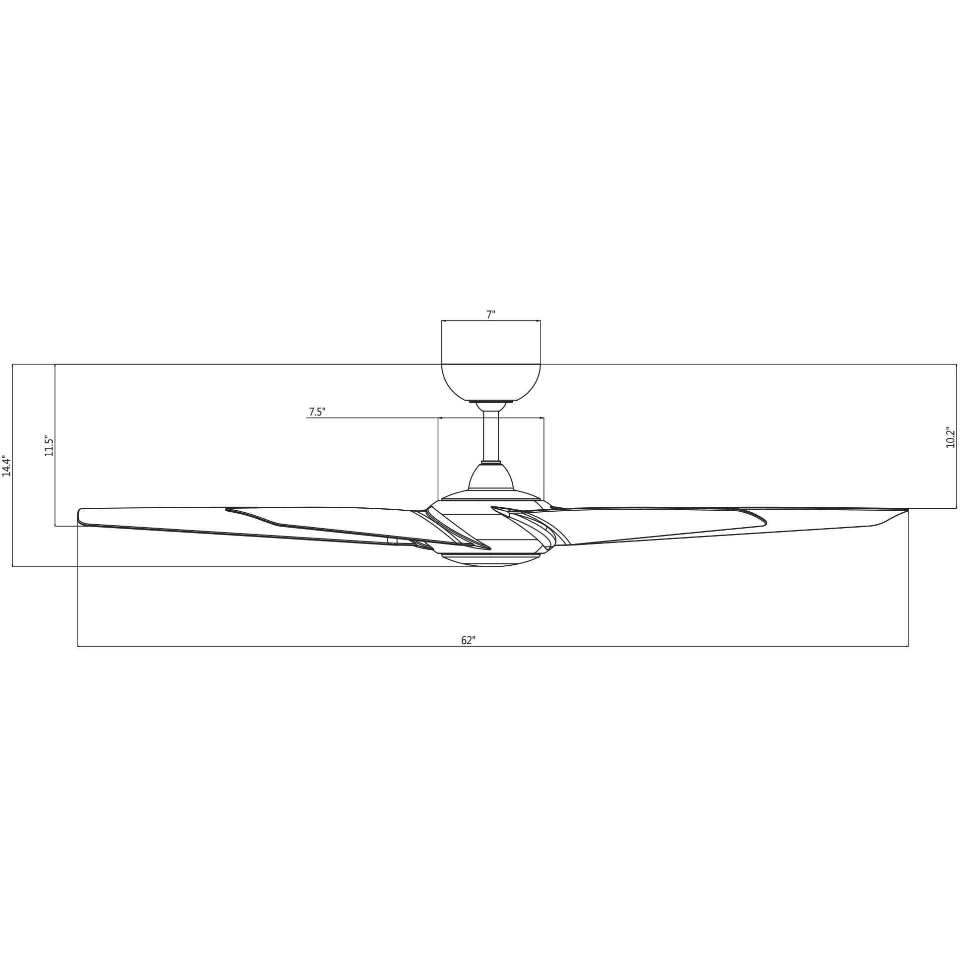 Lucid 62 inch Soft Brass and Matte White with Matte White Blades Downrod Ceiling Fan in 2700K, Soft Brass Matte White
