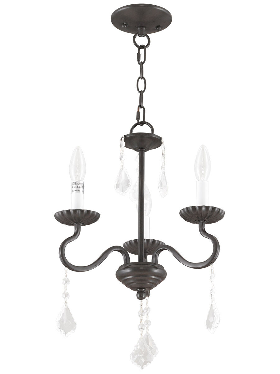 Callisto 3 Light 14 inch English Bronze Mini Chandelier Ceiling Light