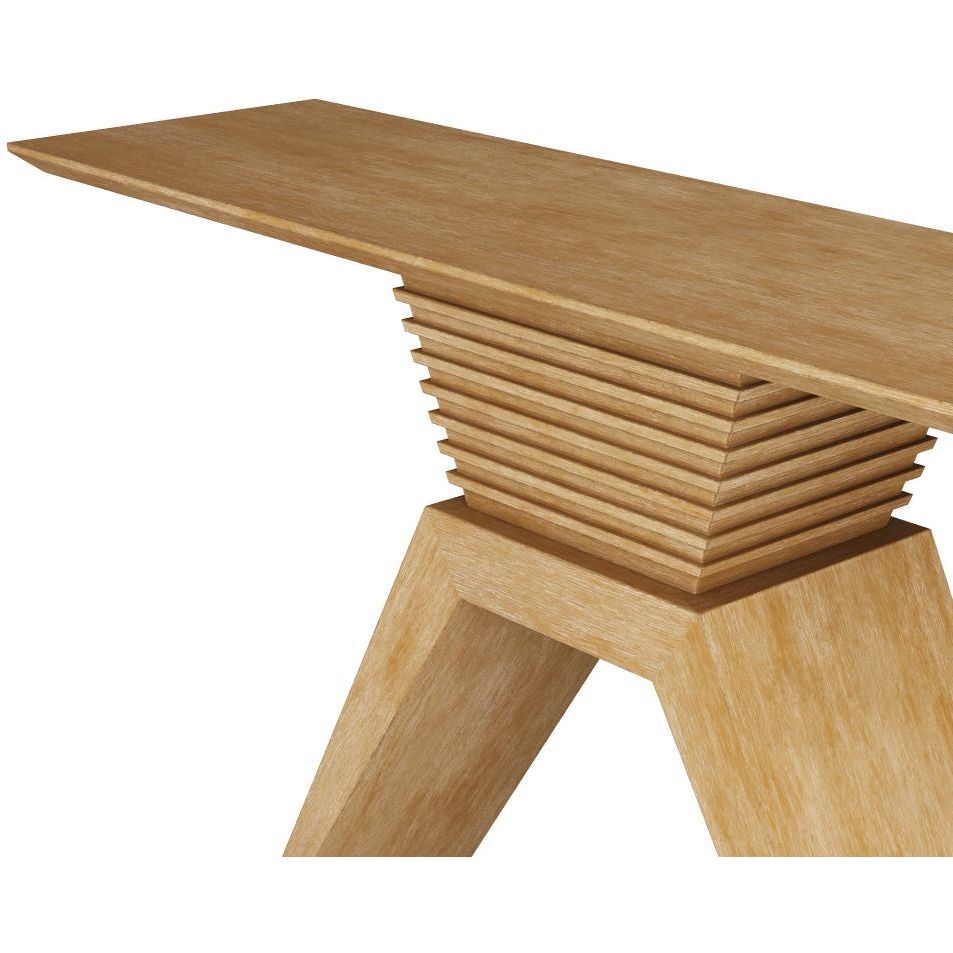 Barron Cerused Natural Console Table