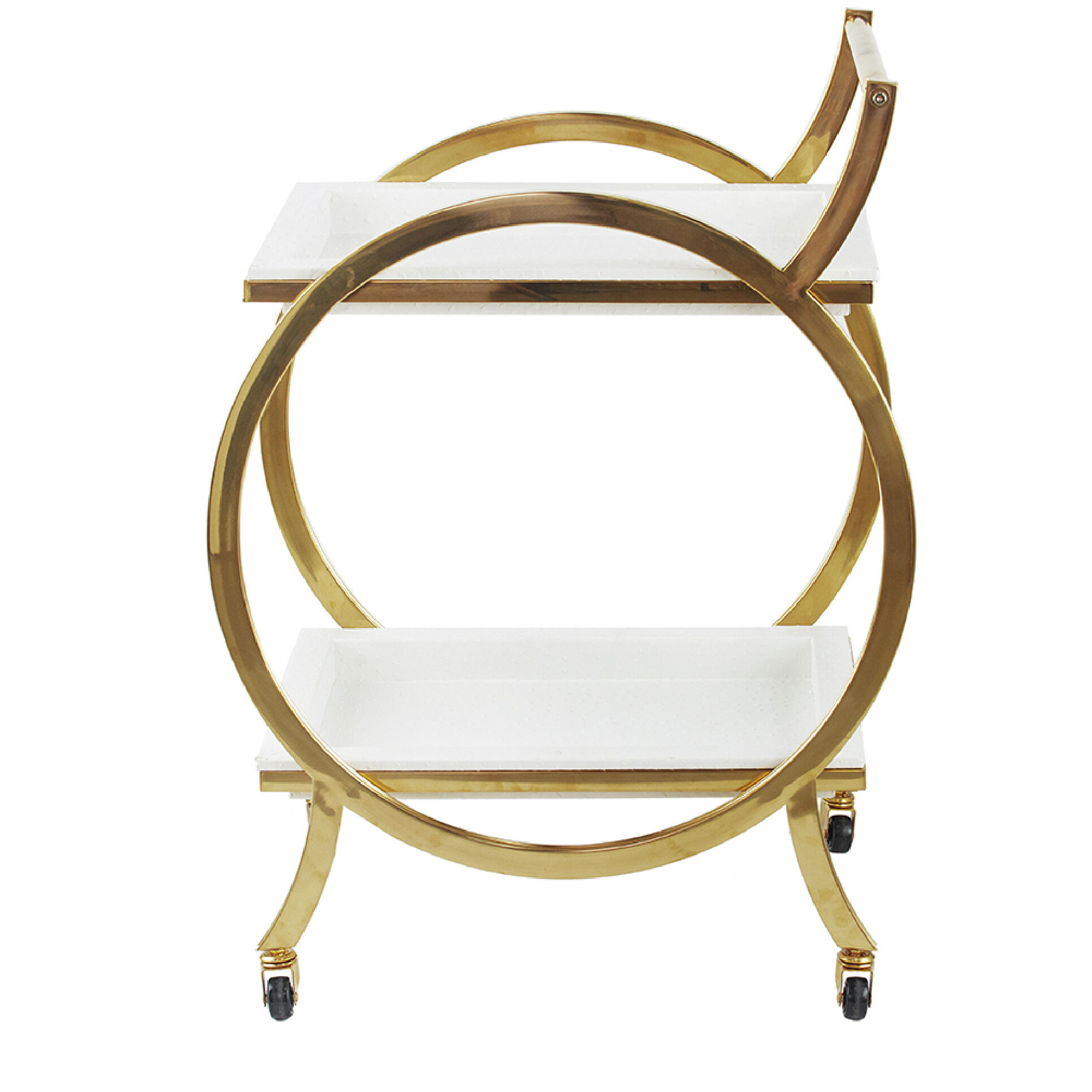 Luxe White/Gold Bar Cart