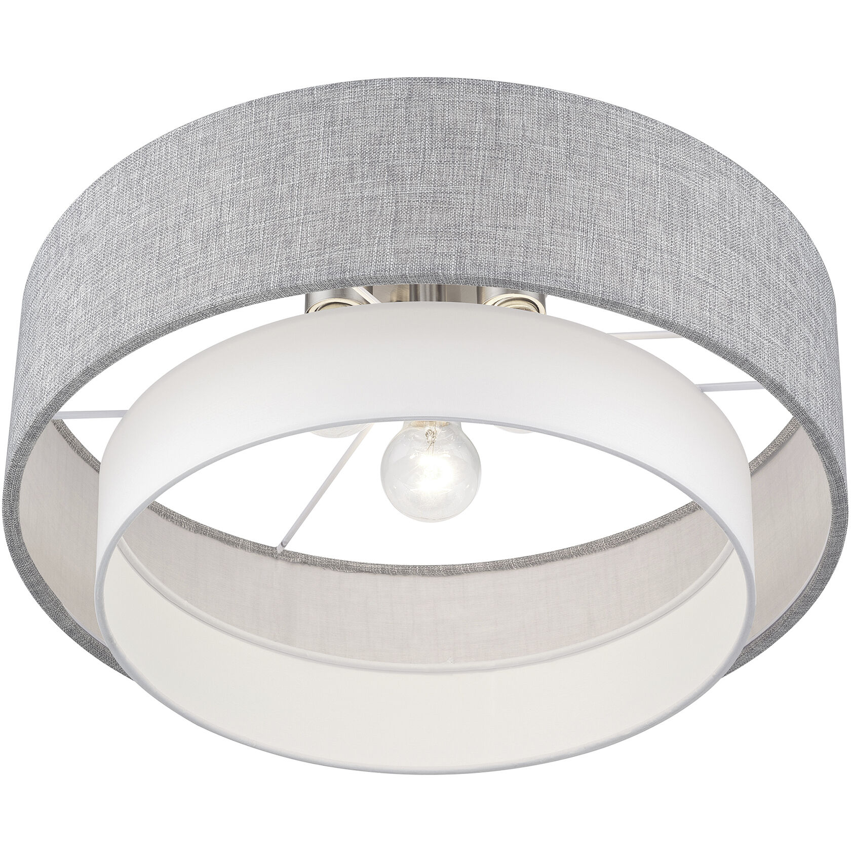 Brookmeade 3 Light 18 inch Brushed Nickel Semi-Flush Ceiling Light