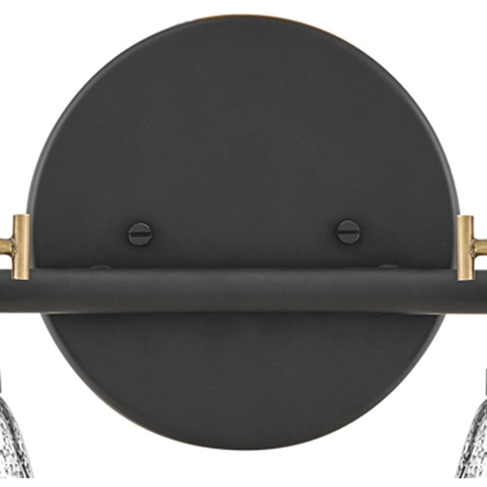 Easton 2 Light 14.5 inch Black with Heritage Brass Vanity Light Wall Light