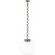 Marie Flanigan Bellamy LED 16 inch Pewter Globe Chandelier Ceiling Light in Clear Glass