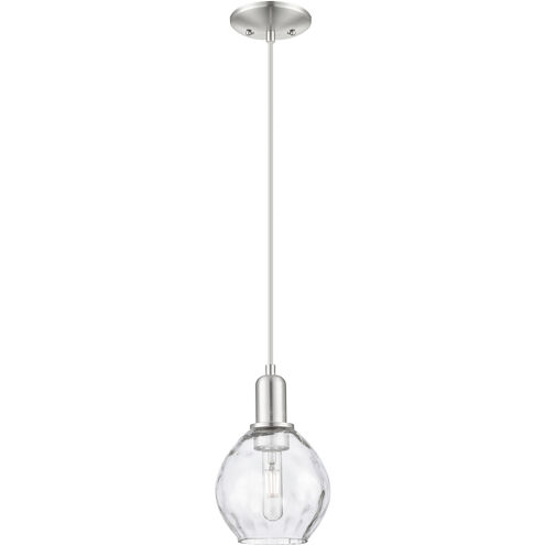 Arcadia Waverly 1 Light 6 inch Brushed Satin Nickel Mini Pendant Ceiling Light