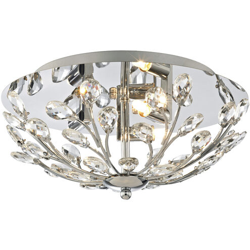 Crystique 3 Light 13 inch Polished Chrome Flush Mount Ceiling Light