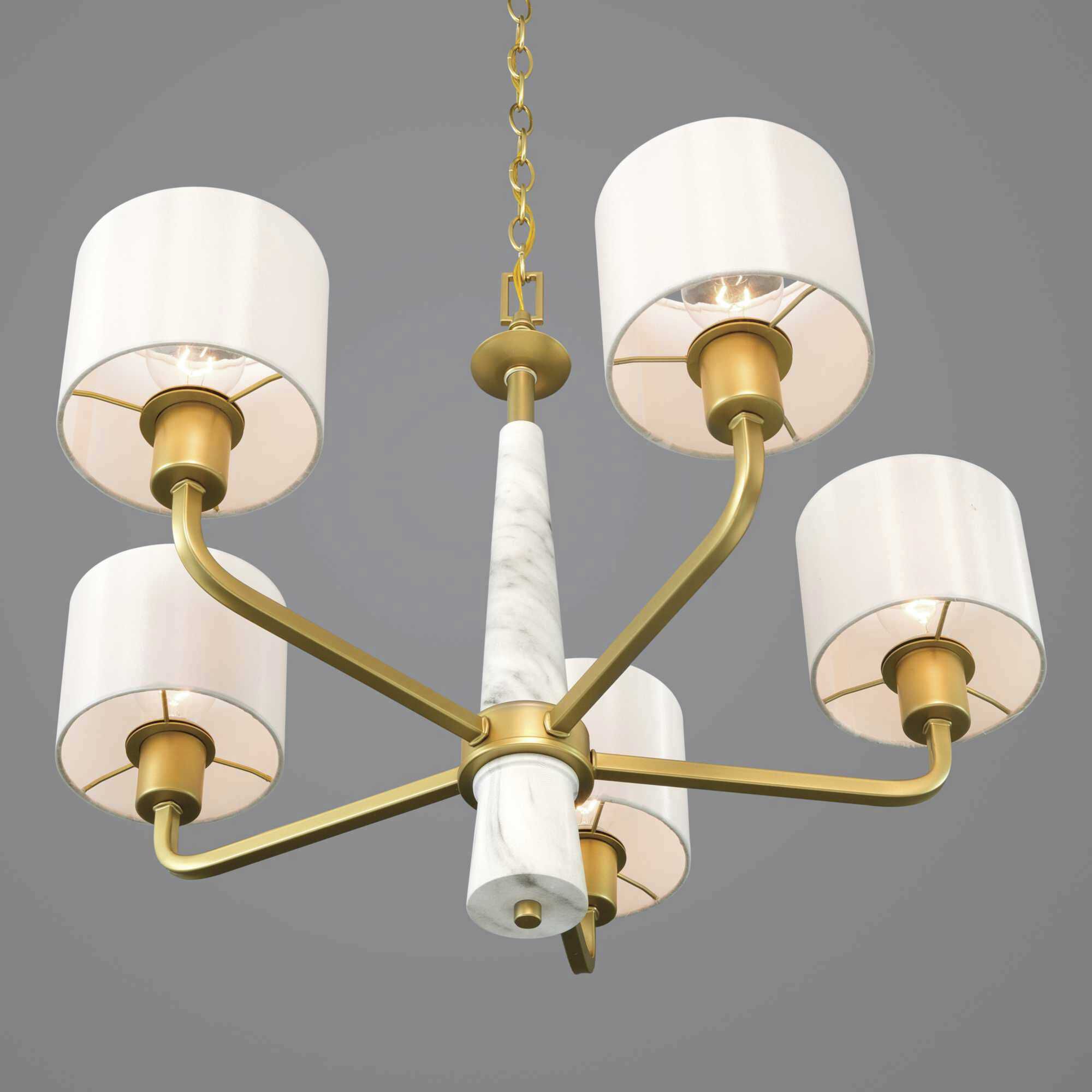 Santa Barbara 5 Light 27 inch Vintage Gold Chandelier Ceiling Light, Design Series