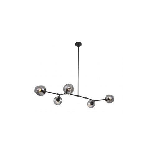 Canada 5 Light 24 inch Black Chandelier Ceiling Light, Black Frame
