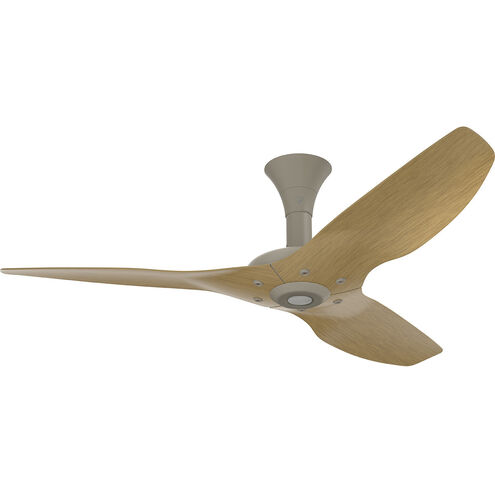 Haiku 52 inch Satin Nickel with Caramel Wood Grain Blades Outdoor Ceiling Fan