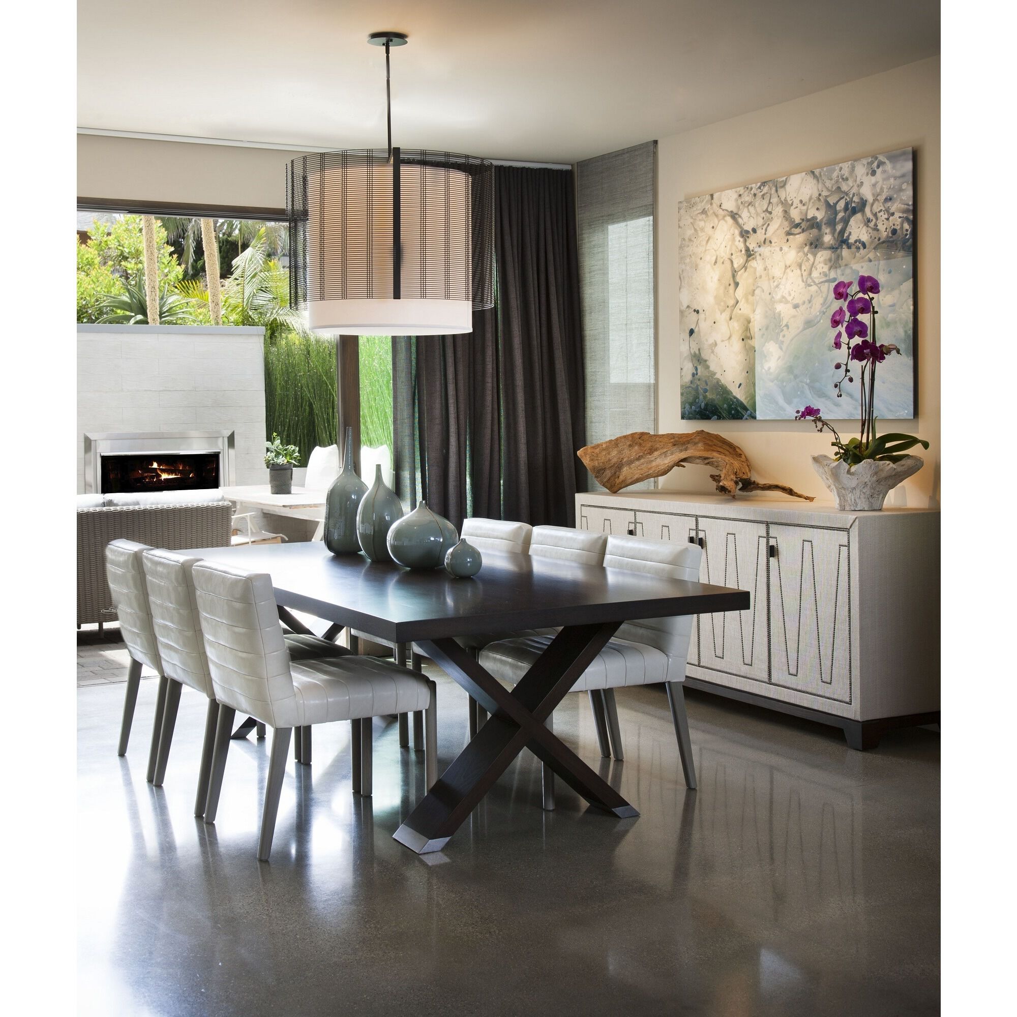 Downtown Mesh 1 Light 24 inch Matte Black Chandelier Ceiling Light in White Linen, Drum