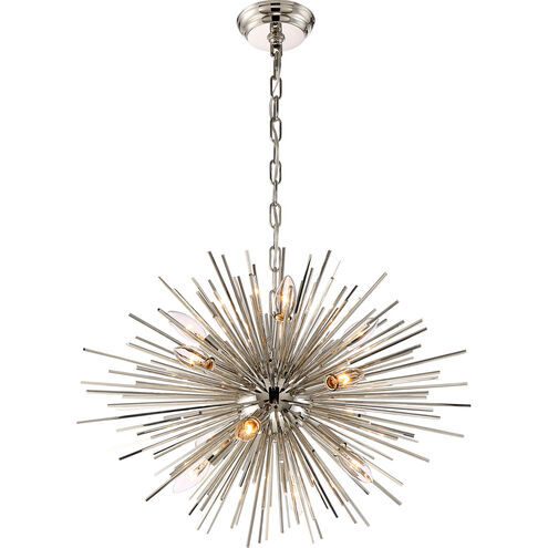 Burst 12 Light 23 inch Polished Nickel Chandelier Ceiling Light