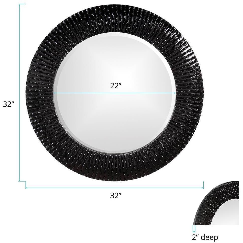 Bergman 32 X 32 inch Glossy Black Wall Mirror 