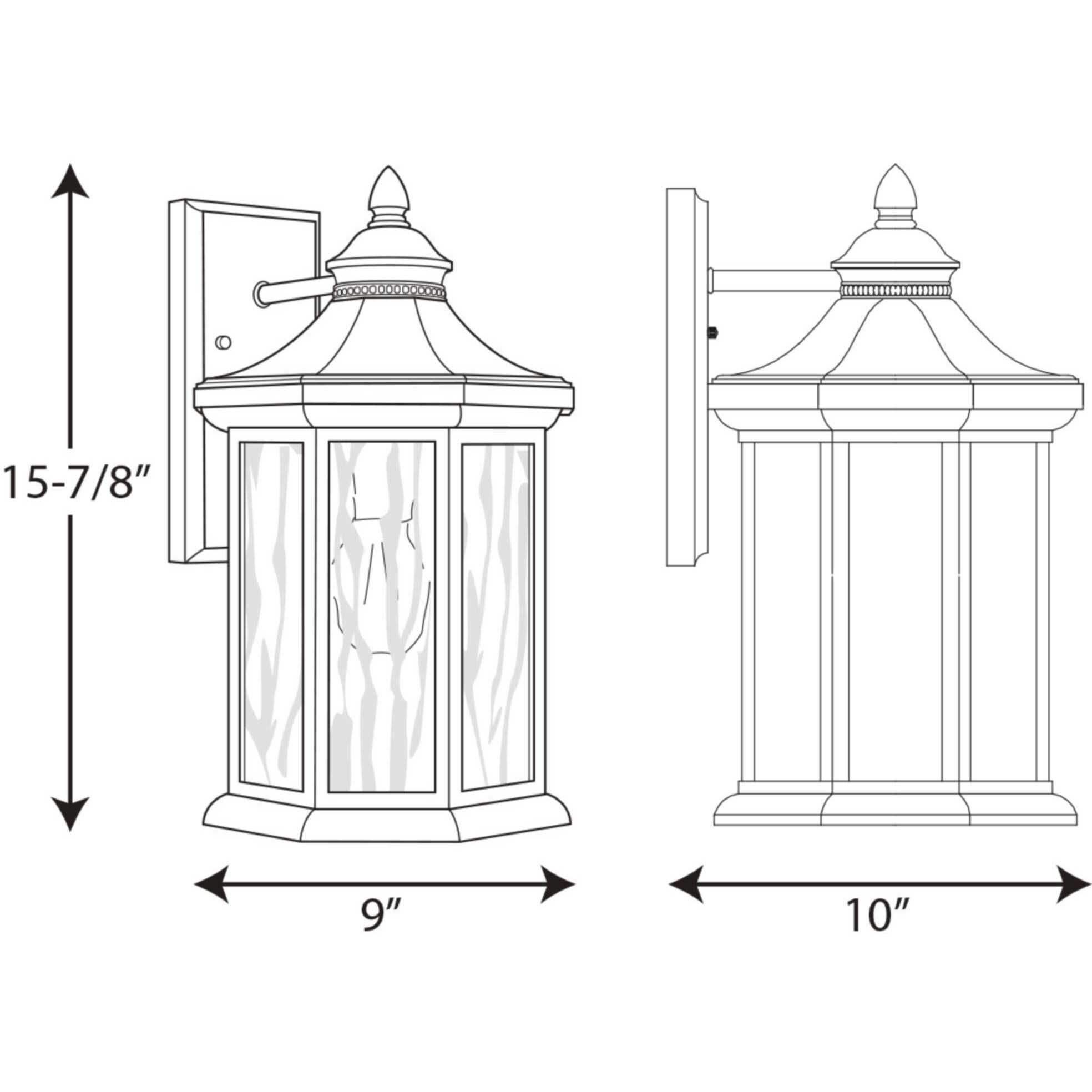 Edition 1 Light 16 inch Textured Black Outdoor Wall Lantern, Large