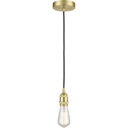 Franklin Restoration Edison 1 Light 3 inch Satin Brass Mini Pendant Ceiling Light, Franklin Restoration