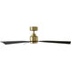 Clean 52 inch Soft Brass Matte Black with Matte Black Blades Downrod Ceiling Fans, Smart Fan