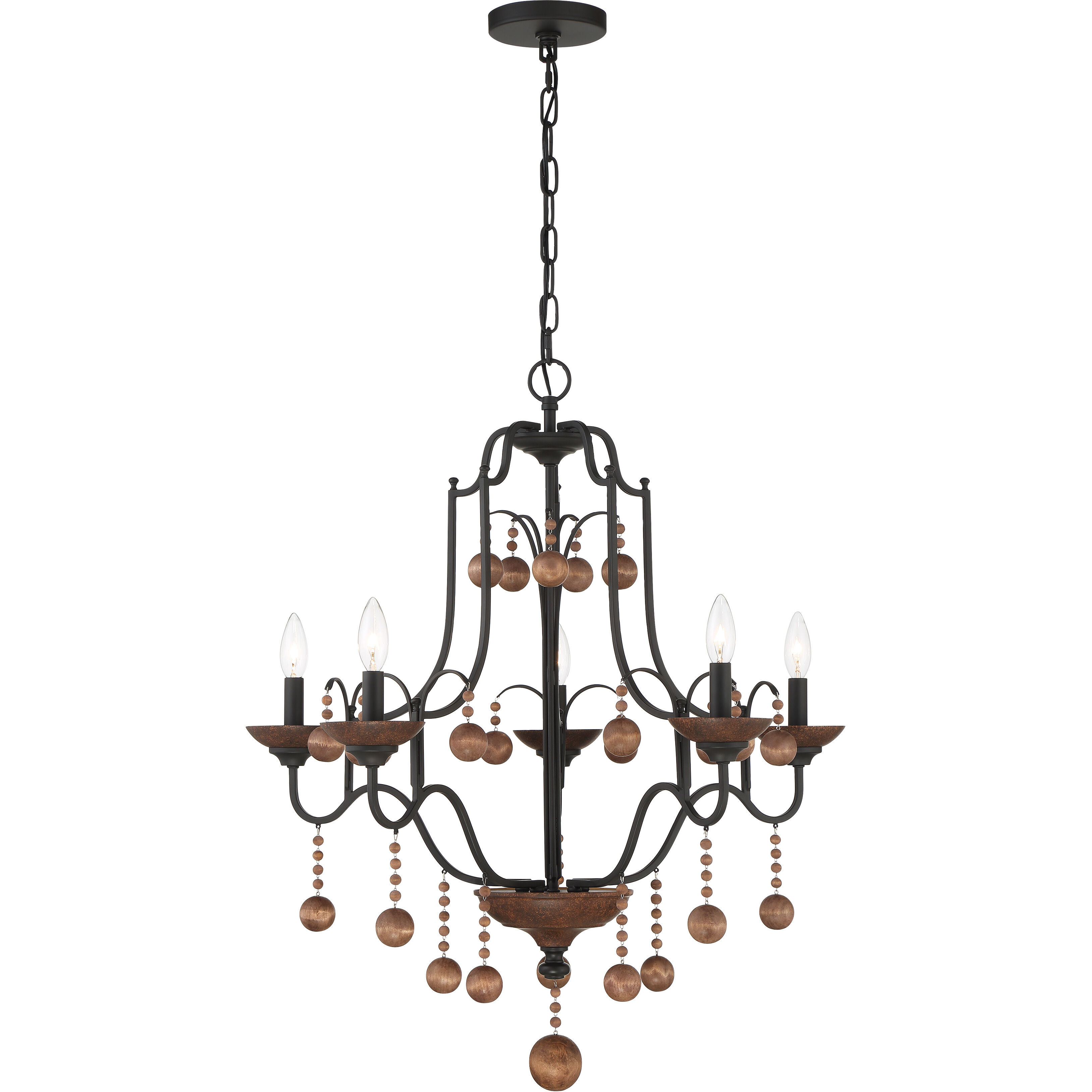 Colonial Charm 5 Light 28.00 inch Chandelier