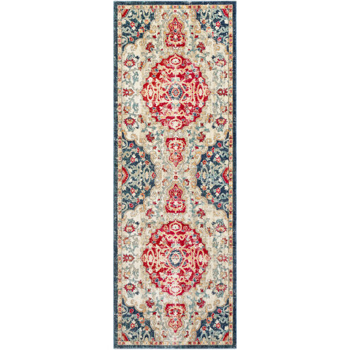 Bohemian 65 X 47 inch Bright Pink/Bright Red/Wheat/Saffron/Teal/Navy Rugs