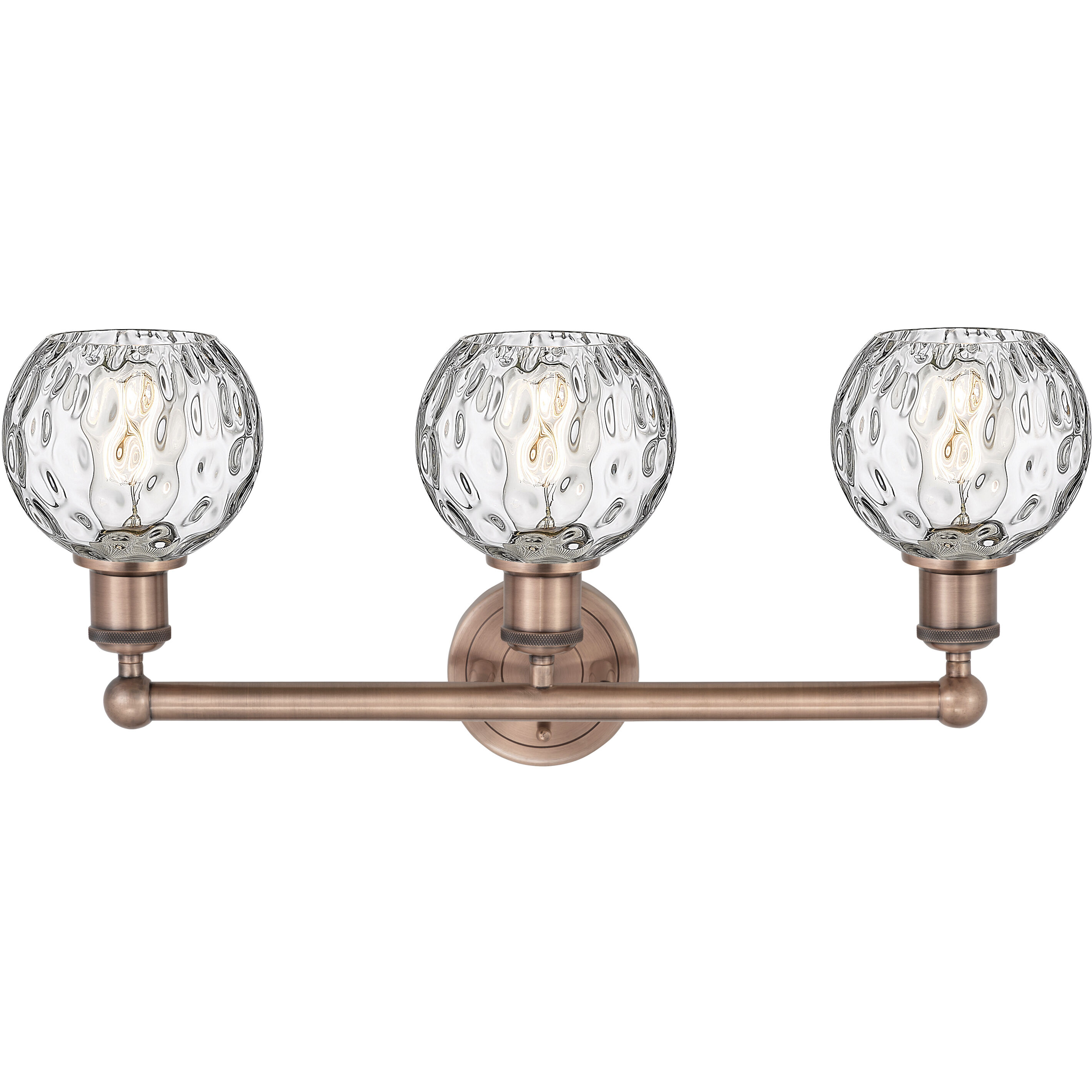 Athens Water Glass 3 Light 24 inch Antique Copper Bath Vanity Light Wall Light