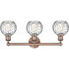 Athens Water Glass 3 Light 24 inch Antique Copper Bath Vanity Light Wall Light