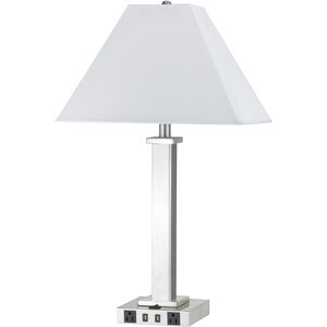 Hotel 28 inch 100 watt Brushed Steel Table Lamp Portable Light