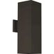 6IN CYL SQRS Up/Down Outdoor Wall Light in Antique Bronze, Progress LED