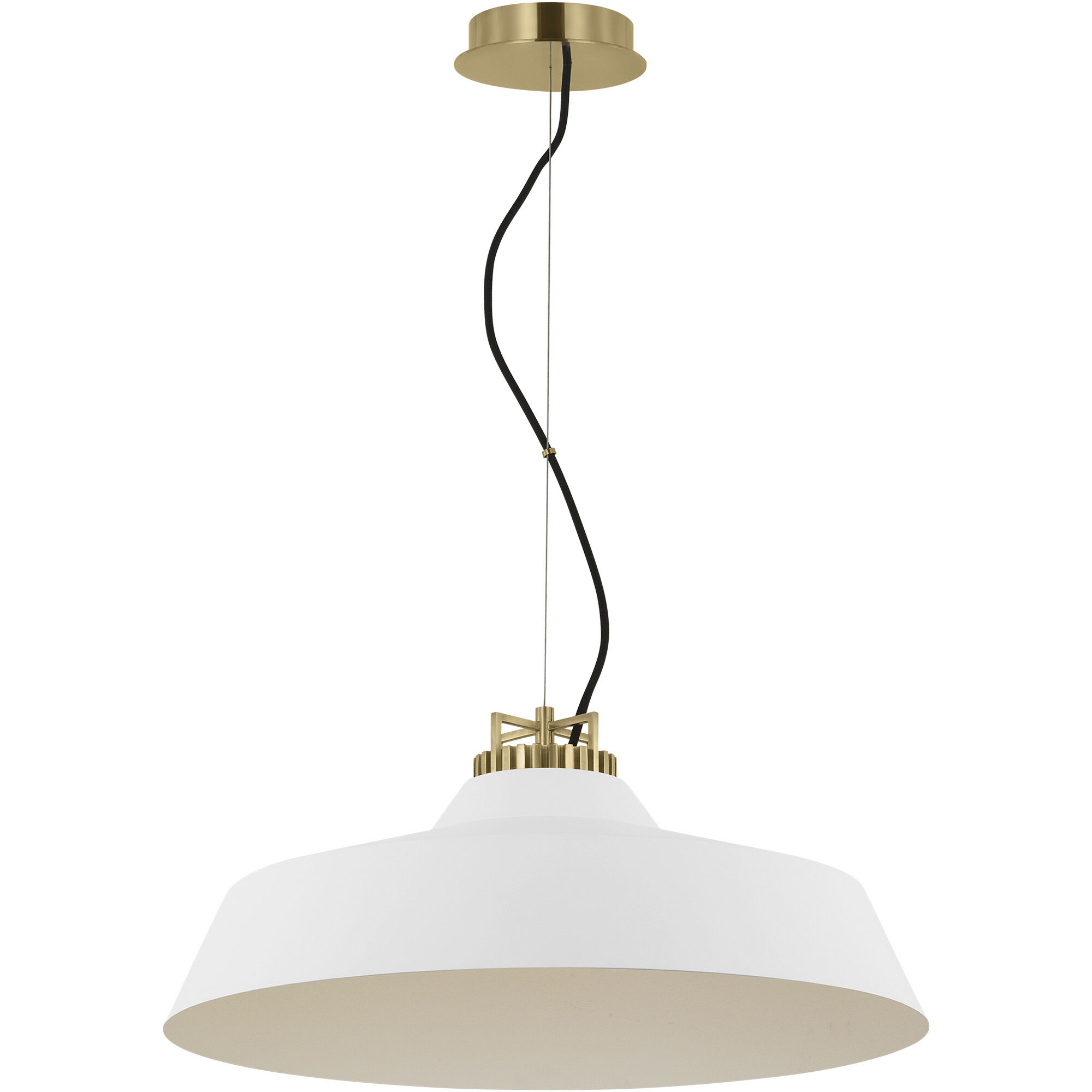 Sean Lavin Forge LED 24 inch Natural Brass Line-Voltage Pendant Ceiling Light in Matte White