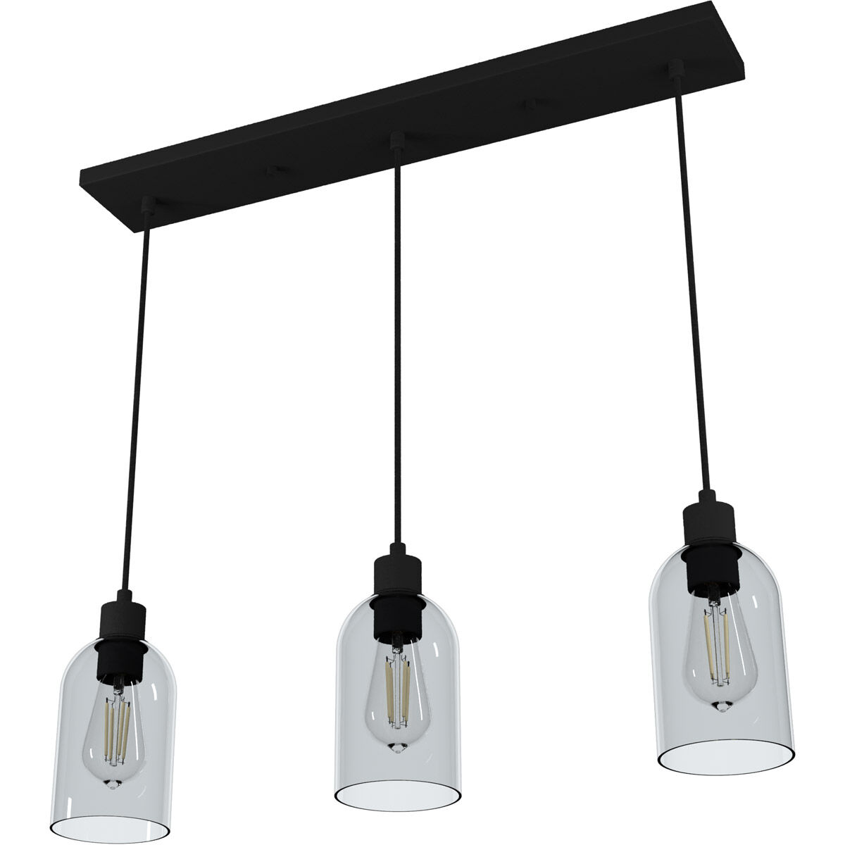 Lochemeade 3 Light 5 inch Natural Iron Linear Cluster Pendant Ceiling Light