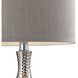 Hammered Chrome 21.5 inch 60 watt Chrome Table Lamp Portable Light in Incandescent