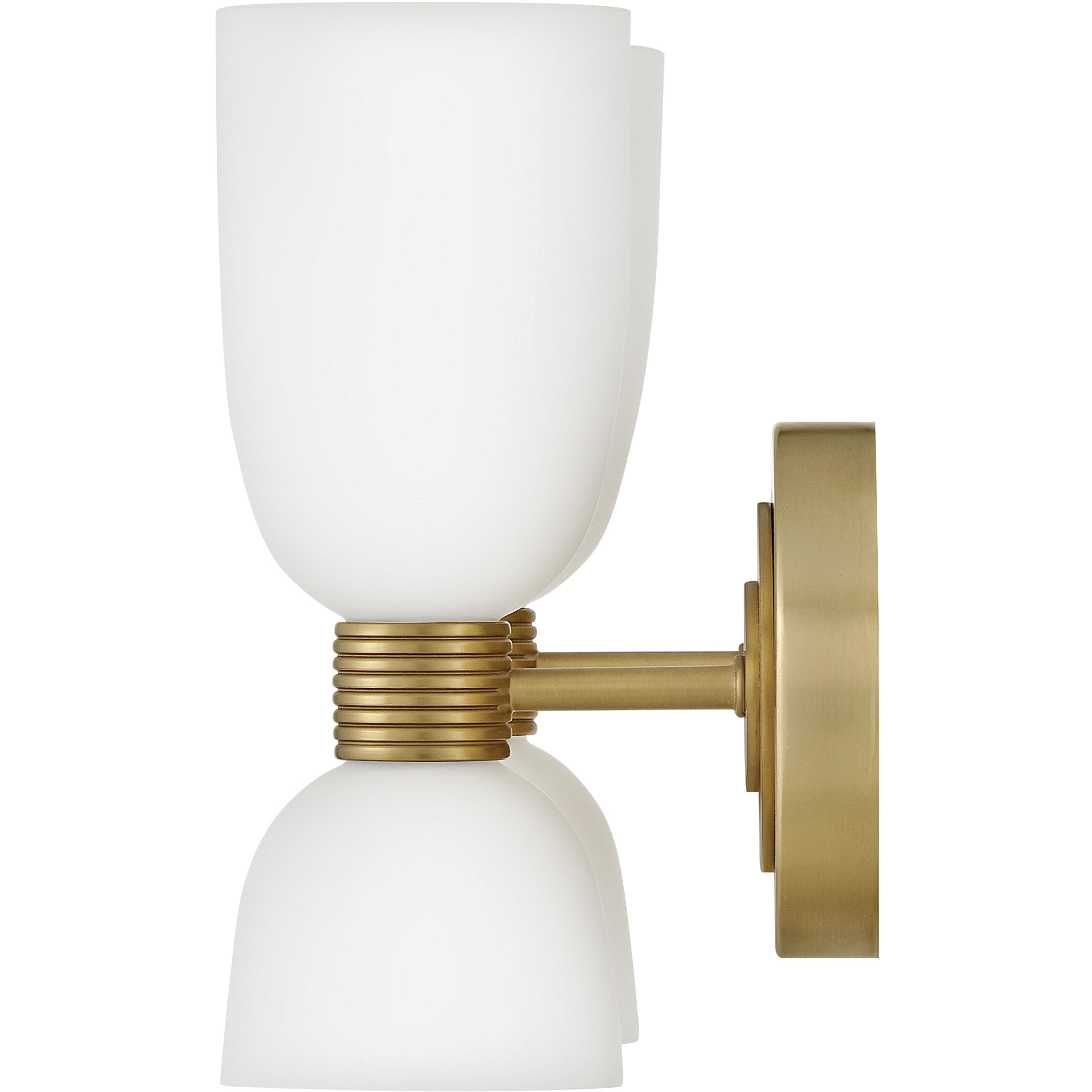 Lisa McDennon Tallulah LED 12 inch Lacquered Brass Bath Light Wall Light in 3000K, Etched Opal, 5W, Two Light, Sconce
