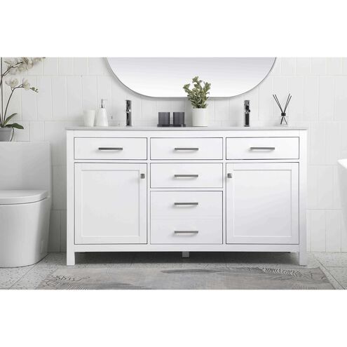 Lewis 60 X 22 X 34 inch White Vanity Sink Set