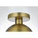 Eclipse 1 Light 8 inch Satin Gold Flush Mount Ceiling Light