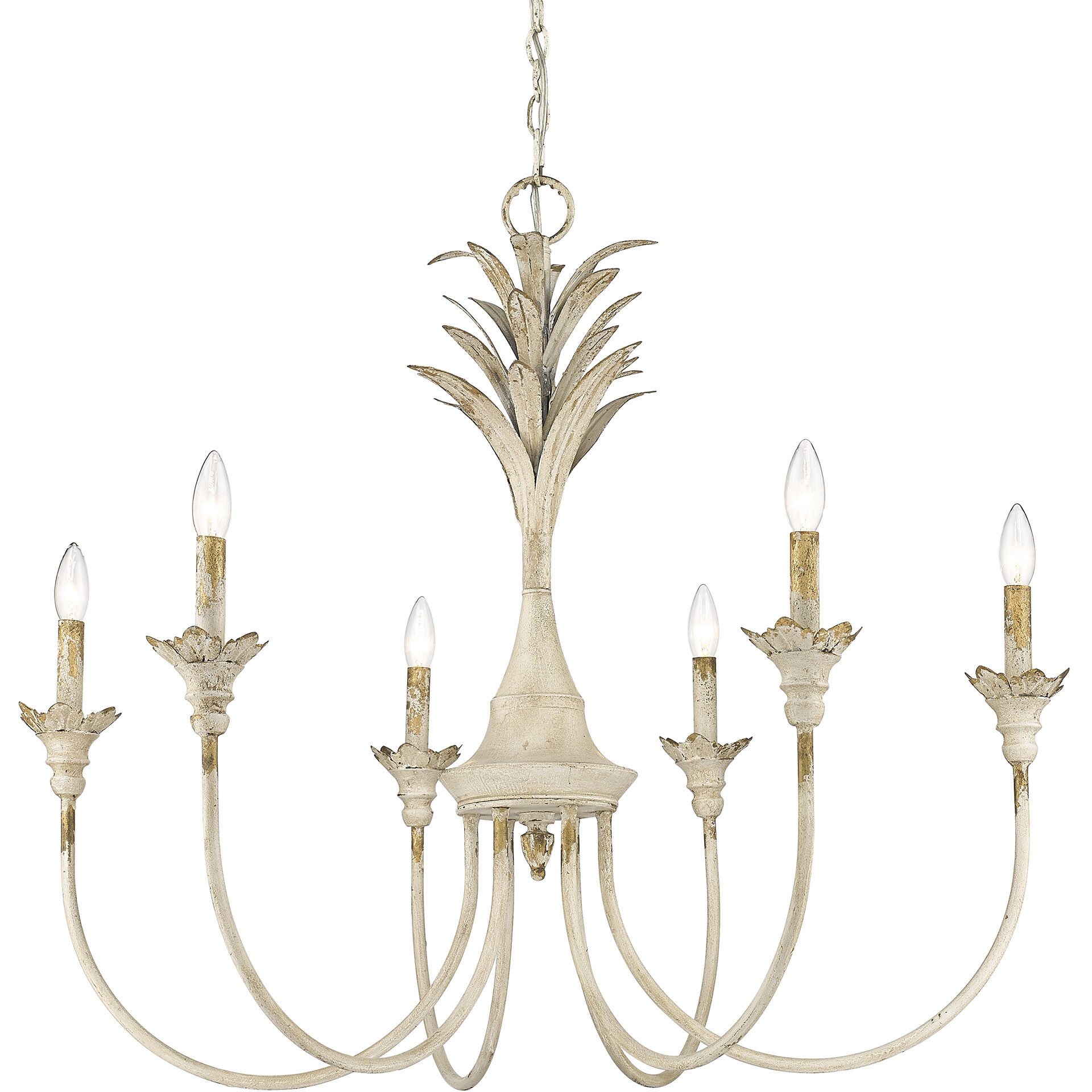 Lillianne 6 Light 33.75 inch Antique Ivory Chandelier Ceiling Light