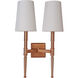 Ella 2 Light 13 inch Satin Brass Wall Sconce Wall Light
